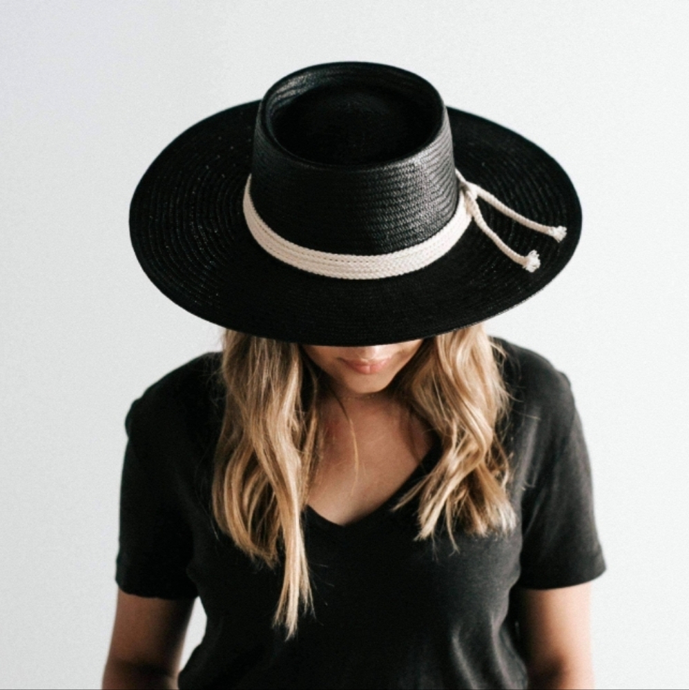 Gigi Pip Bre Straw Pork Pie - Black 57